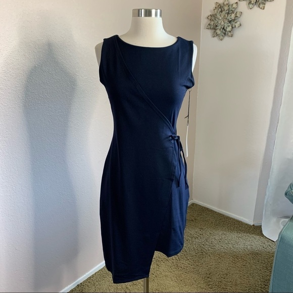 Revolve Susana Monaco Wrap Dress Sz Sm In Midnight - Picture 2 of 14